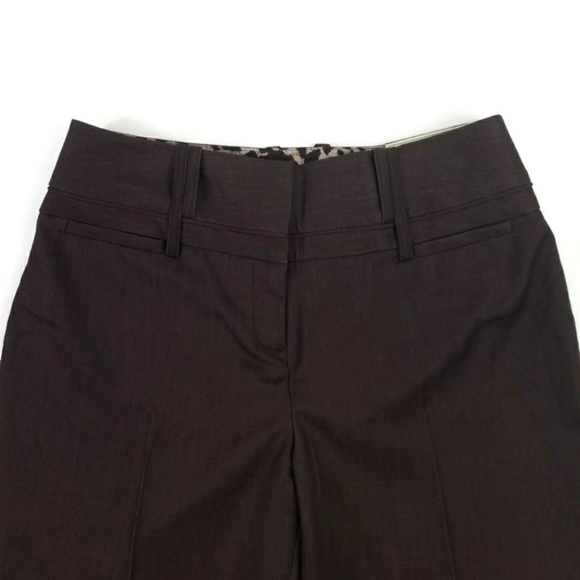 Cato Brown Stretch Mid Rise Wide Leg Classic Career Pants Womens 8P Petite - Picture 7 of 11